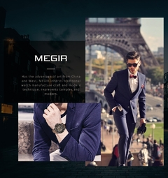 MEGIR criativo relógio de pulso homem relógio impermeável couro masculino relógios de marca de luxo cronógrafo esporte relogio masculino - Relogios Importados na Web - Frete Grátis Todo o Brasil