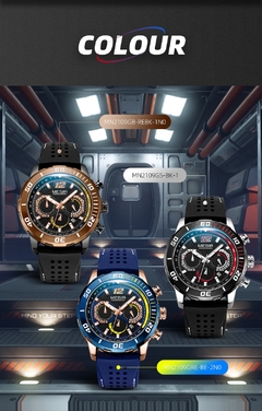 MEGIR Silicone Strap Miliary Sport Relógios Men À Prova D 'Água Luminosa Chronograph Relógio De Quartzo Man Brown - comprar online
