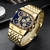 2020 novíssimos relógios Oulm quartzo masculino, militar, à prova d'água, relógio de pulso luxuoso de aço inoxidável masculino relogio masculino - comprar online
