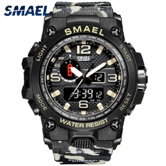 Relógios SMAEL para homens 50M à prova d'água despertador reloj hombre 1545D Relógio de pulso de quartzo militar relógio esportivo novo 2020