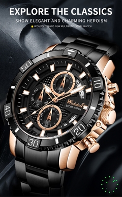 WISHDOIT Homens Relógios Top Marca de Luxo Big Dial Relógios Esportivos Mens Chronograph Quartz Relógio de Pulso Data Masculino Relógio Relogio Masculino - Relogios Importados na Web - Frete Grátis Todo o Brasil