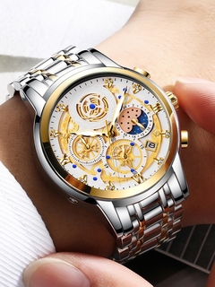 WISHDOIT Homens Relógios Top Marca de Luxo Big Dial Relógios Esportivos Mens Chronograph Quartz Relógio de Pulso Data Masculino Relógio Relogio Masculino - loja online