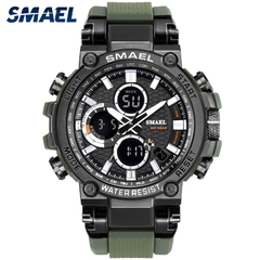 SMAEL 1803 Relógio esportivo masculino relógios à prova d'água 5Bar Dual Time Relógio militar masculino relógio despertador resistente a choques montre homme na internet
