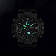 SMAEL 1803 Relógio esportivo masculino relógios à prova d'água 5Bar Dual Time Relógio militar masculino relógio despertador resistente a choques montre homme