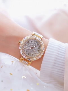 Relógios femininos ouro marca luxuosa diamante quartzo mostrador grande Relógios de pulso femininos relógio de aço inoxidável feminino relogio feminino - comprar online