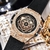 Top marca de luxo para homens relógio diamante couro analógico luxo rosa ouro relógios quartzo relógio de pulso masculino relógio relogio masculino