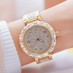 Relógios femininos ouro marca luxuosa diamante quartzo mostrador grande Relógios de pulso femininos relógio de aço inoxidável feminino relogio feminino