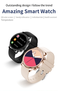 Smartwatch COLMI V23 Pro feminino de temperatura Full Touch Fitness Tracker IP67 à prova d'água para homens com pressão arterial na internet