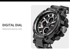 SMAEL 1803 Relógio esportivo masculino relógios à prova d'água 5Bar Dual Time Relógio militar masculino relógio despertador resistente a choques montre homme - loja online