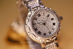Relógios femininos ouro marca luxuosa diamante quartzo mostrador grande Relógios de pulso femininos relógio de aço inoxidável feminino relogio feminino na internet