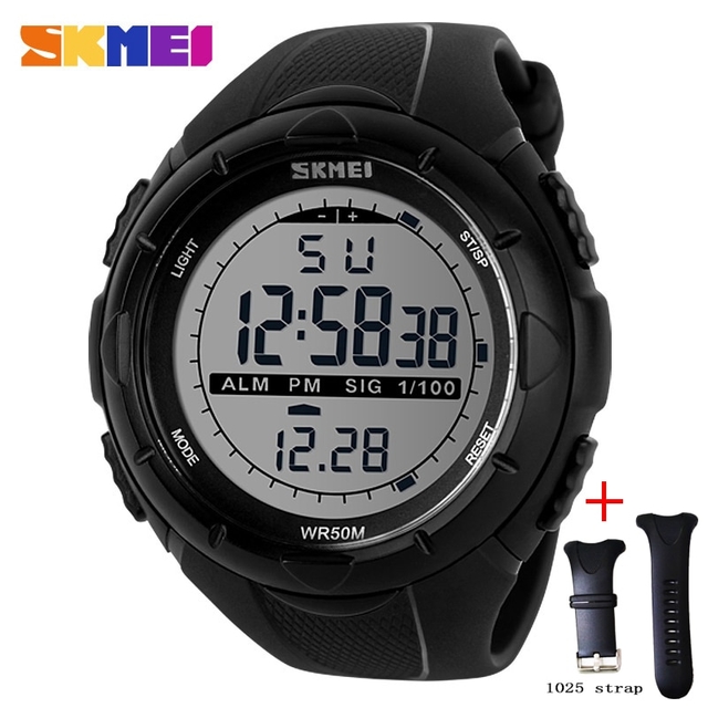 SKMEI Moda Simples Relógio Esportivo Masculino Relógios Militares  Despertador Resistente a Choque Relógio Digital À Prova D 'Água reloj  hombre 1025