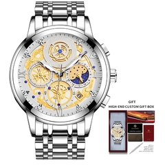WISHDOIT Homens Relógios Top Marca de Luxo Big Dial Relógios Esportivos Mens Chronograph Quartz Relógio de Pulso Data Masculino Relógio Relogio Masculino - loja online