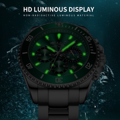 2021 Novo Relógio Moda Masculina Impermeável Aço Inoxidável Verde Diver Esportivo Chronograph Relógio Quartz Masculino Relogio Masculino - comprar online