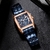 Relógio masculino MEGIR azul em aço inoxidável retângulo Big Dial Business Relógios de pulso masculino Relogio masculino militar relogio masculino - comprar online