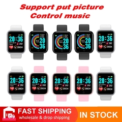 2021 Novo Y68 Atualização Smartwatch 1,44 polegada Put Photo D20 Masculino Esporte Bluetooth Relógio Inteligente Feminino Pulseira de Fitness de Frequência Cardíaca para IOS
