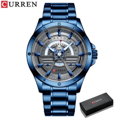 CURREN NOVO Moda Casual Quartzo Inoxidável Relógios Data e Semana Relógio Masculino Marca Criativa Relógio de Pulso Masculino na internet