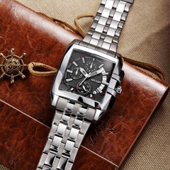 MEGIR relógios de pulso masculinos, marca grande e luxo, de quartzo, relógios esportivos de aço inoxidável para negócios criativos masculinos relogio masculino