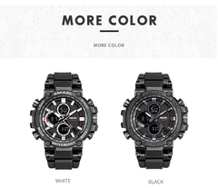 Imagem do SMAEL 1803 Relógio esportivo masculino relógios à prova d'água 5Bar Dual Time Relógio militar masculino relógio despertador resistente a choques montre homme