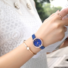 MEGIR Relógios Femininos Reloj Mujer Green Face Couro Strap Luxo Diamante Ladies Watch Women Relogio Feminino Zegarek Damski - Relogios Importados na Web - Frete Grátis Todo o Brasil
