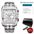 Imagem do MEGIR Full Black Watches Men Luxo Chronograph Quartz Watch for Man Square Dial Relogios Luminous Relógio de Pulso