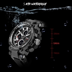 SMAEL 1803 Relógio esportivo masculino relógios à prova d'água 5Bar Dual Time Relógio militar masculino relógio despertador resistente a choques montre homme - loja online