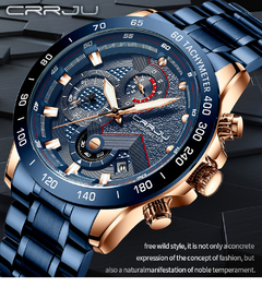2021 Moda Relógios Masculinos Top Marca Luxo Relógio de Pulso Quartz Relógio Azul Masculino Impermeável Esporte Chronograph Relogio Masculino