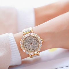 Relógios femininos ouro marca luxuosa diamante quartzo mostrador grande Relógios de pulso femininos relógio de aço inoxidável feminino relogio feminino - comprar online
