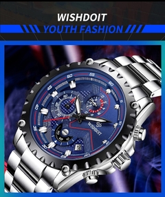 2021WISHDOIT Relógios masculinos de luxo de marca superior Relógio Full Steel Masculino Militar Esporte Impermeável Relógio Masculino Quartz Relogio Masculino - comprar online
