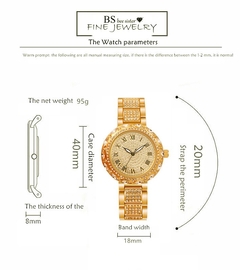Relógios femininos ouro marca luxuosa diamante quartzo mostrador grande Relógios de pulso femininos relógio de aço inoxidável feminino relogio feminino - comprar online
