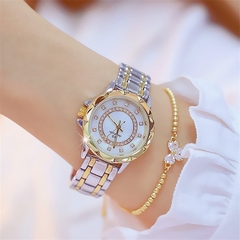 Imagem do Relógio feminino de diamante 2020 strass elegantes relógios femininos Relógio de ouro Relógios de pulso para mulheres relogio feminino Relógio feminino