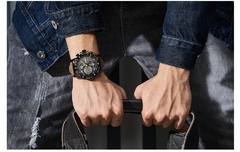MEGIR criativo relógio de pulso homem relógio impermeável couro masculino relógios de marca de luxo cronógrafo esporte relogio masculino - comprar online