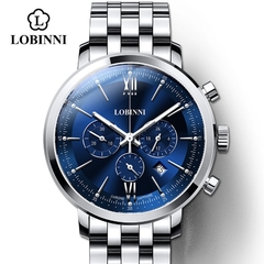 Lobinni Top Movimento MIYOTA masculino relógio de marca de luxo moda masculino relógios de pulso de quartzo impermeável montre homme para Rolexable