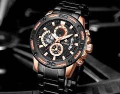 WWOOR 2021 Novos Relógios Masculinos Top Marca Luxo Ouro Aço Inoxidável Relógio Quartz Masculino À Prova D 'Água Sport Chronograph Relogio Masculino