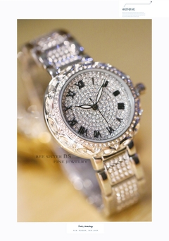 Relógios femininos ouro marca luxuosa diamante quartzo mostrador grande Relógios de pulso femininos relógio de aço inoxidável feminino relogio feminino - comprar online