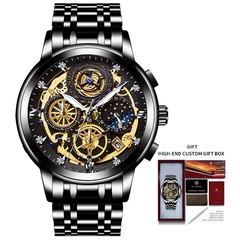 WISHDOIT Homens Relógios Top Marca de Luxo Big Dial Relógios Esportivos Mens Chronograph Quartz Relógio de Pulso Data Masculino Relógio Relogio Masculino - comprar online