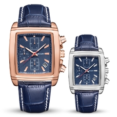 Relógio masculino MEGIR de marca superior de luxo retangular de quartzo relógios militares impermeável de couro luminoso relógio de pulso masculino - loja online