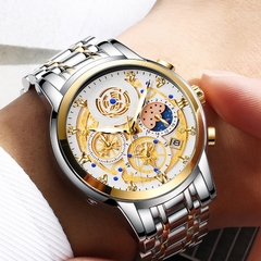 Imagem do WISHDOIT Homens Relógios Top Marca de Luxo Big Dial Relógios Esportivos Mens Chronograph Quartz Relógio de Pulso Data Masculino Relógio Relogio Masculino