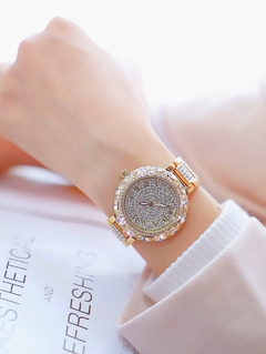 Relógios femininos ouro marca luxuosa diamante quartzo mostrador grande Relógios de pulso femininos relógio de aço inoxidável feminino relogio feminino na internet