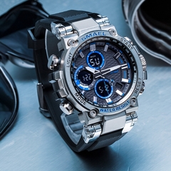 SMAEL 1803 Relógio esportivo masculino relógios à prova d'água 5Bar Dual Time Relógio militar masculino relógio despertador resistente a choques montre homme - comprar online
