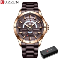 CURREN NOVO Moda Casual Quartzo Inoxidável Relógios Data e Semana Relógio Masculino Marca Criativa Relógio de Pulso Masculino - Relogios Importados na Web - Frete Grátis Todo o Brasil