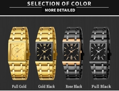 Relogio masculino WWOOR Relógio de ouro masculino, quadrado, masculino, relógi