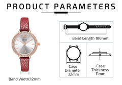 MEGIR Relógios Femininos Reloj Mujer Green Face Couro Strap Luxo Diamante Ladies Watch Women Relogio Feminino Zegarek Damski