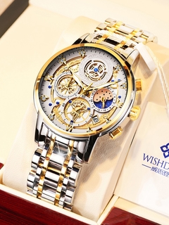 WISHDOIT Homens Relógios Top Marca de Luxo Big Dial Relógios Esportivos Mens Chronograph Quartz Relógio de Pulso Data Masculino Relógio Relogio Masculino