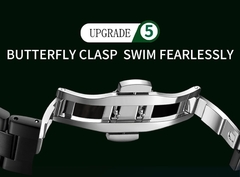 Imagem do 2021 Novo Relógio Moda Masculina Impermeável Aço Inoxidável Verde Diver Esportivo Chronograph Relógio Quartz Masculino Relogio Masculino