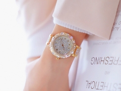 Relógios femininos ouro marca luxuosa diamante quartzo mostrador grande Relógios de pulso femininos relógio de aço inoxidável feminino relogio feminino - Relogios Importados na Web - Frete Grátis Todo o Brasil