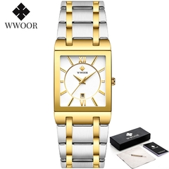 Relogio masculino WWOOR Relógio de ouro masculino, quadrado, masculino, relógi - loja online