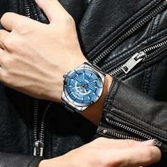 CURREN NOVO Moda Casual Quartzo Inoxidável Relógios Data e Semana Relógio Masculino Marca Criativa Relógio de Pulso Masculino