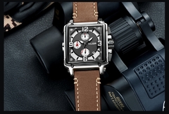 Megir novo luxo masculino esportes cronógrafo relógio de quartzo multifuncional calendário luminoso relógio à prova dclock água quadrado 2061 na internet
