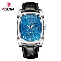 Relógios masculinos vintage da marca CHENXI Relógios retrô com pulseira de couro genuíno com numerais romanos Relógios masculinos antigos quadrados para presente à prova d'água - loja online