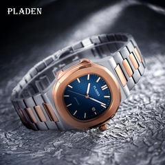 Relógios masculinos de primeira marca PLADEN Business relógio de quartzo pulseira masculina de aço inoxidável 30M à prova d'água data relógios de pulso Relogio Masculino